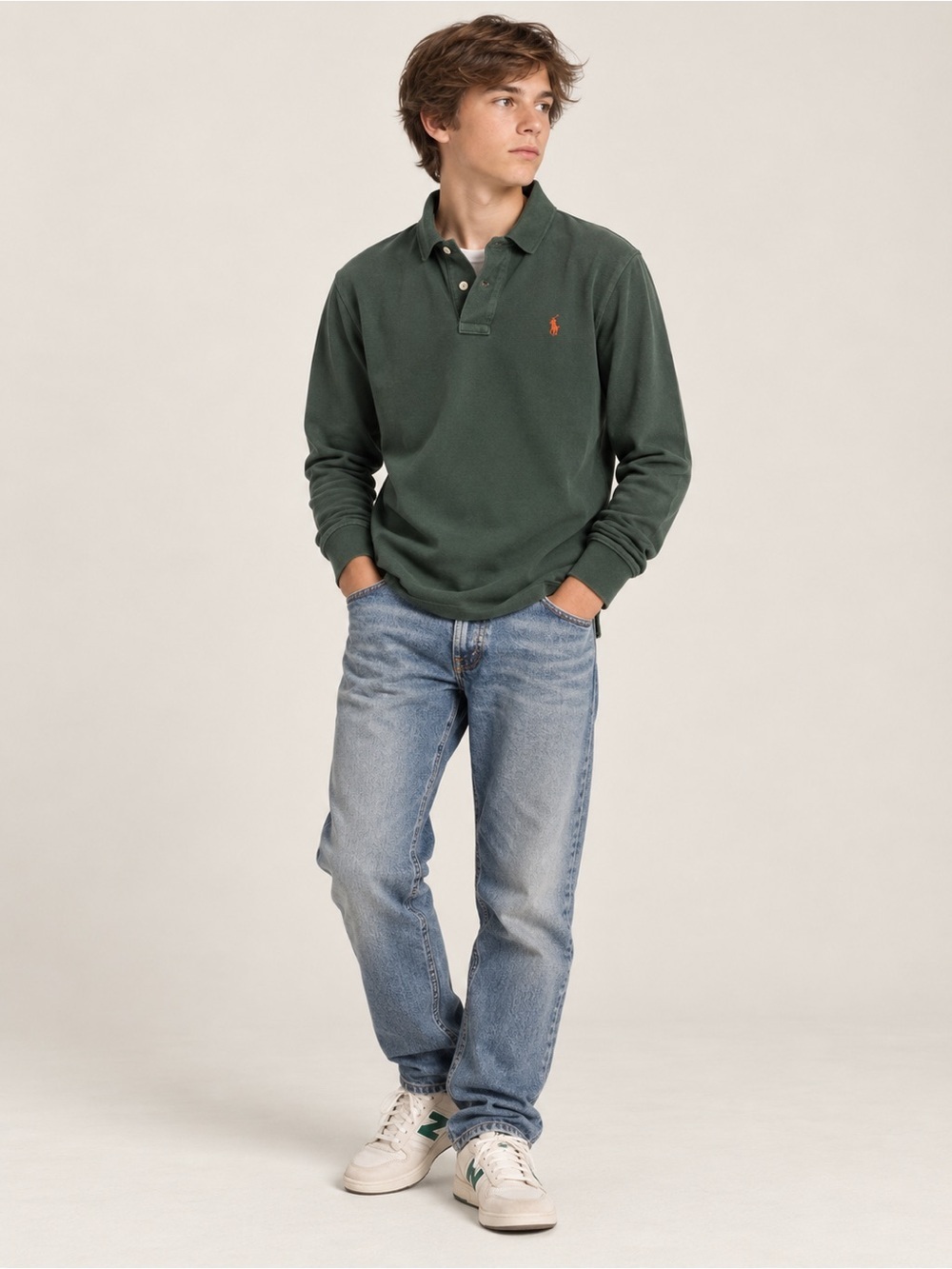 Polo by Ralph Lauren Dark Green Long-Sleeve Polo